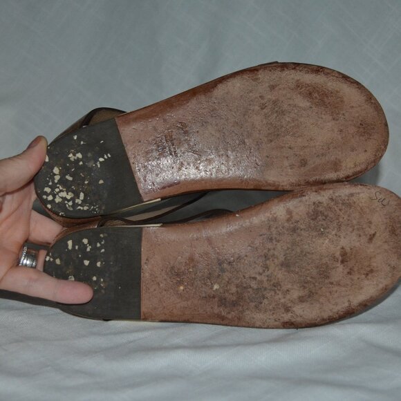 Sz 36.5 6 Marsell Gold Weathered Leather Sandals - Picture 7 of 7